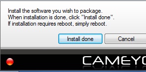 Після закінчення установки натискаємо на кнопку Install done в віконці програми Cameyo