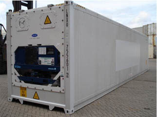 Рефрижераторний контейнер - це тип контейнера з термоизолирующим корпусом, оснащений холодильним агрегатом і електронним блоком управління
