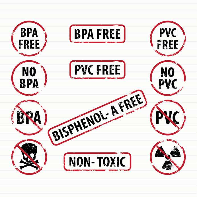 Продукты BPA, в частности поликарбонатные пластики, идентифицируются после обнаружения метки «ПК 7» (ПК - поликарбонатный пластик, поликарбонатный пластик) или помещаются в треугольник «7» (он информирует о возможности переработки)