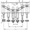 Принципова схема багатономенклатурної роторної лінії: 1 - живлять пристрої;  2 - транспортний ротор;  3 - робочий ротор;  4 - приймальні пристрої