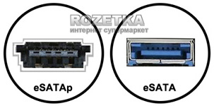 Цей недолік виправлений в протоколі eSATAp - зовні роз'єм такого інтерфейсу є «гібрид» портів eSATA і USB: